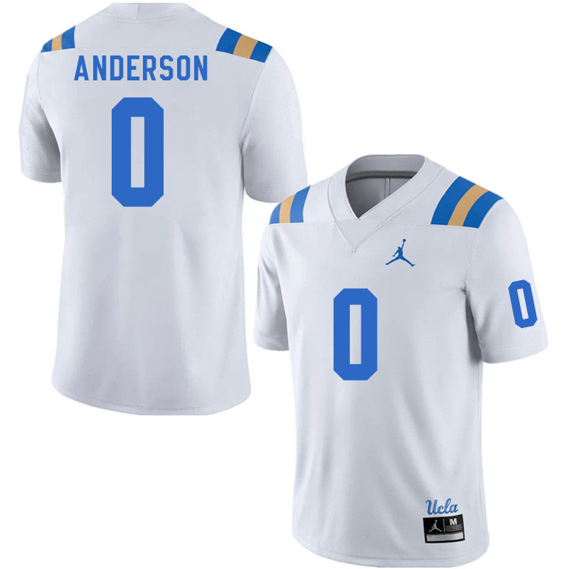 Men #0 Jordan Anderson UCLA Bruins College Football Jerseys Stitched Sale-White - Click Image to Close
